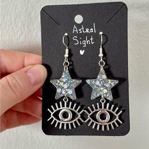⭐ Astral Sight Earrings Handmade Glitter Star Eye Boho Mystic Jewelry
